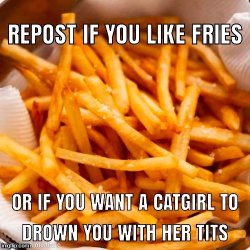Repost is you love fries Meme Template