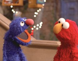 Grover and Elmo Meme Template