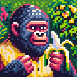 Gorilla tag monke eating a banana Meme Template