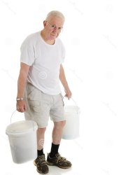 Old Man with Bucket Pail Meme Template