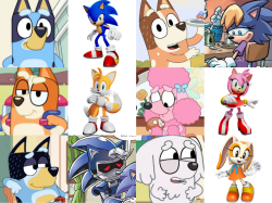 Sonic/Bluey comparison Meme Template