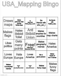 USA_Mapping Bingo! :) Meme Template