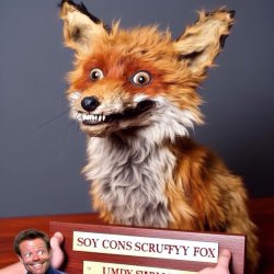 Taxidermy gone wrong scruffy fox Meme Template
