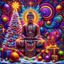 Psychedelic buddha christmas Meme Template