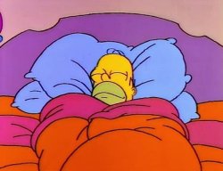 happy homer in bed Meme Template