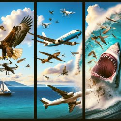 fight of Drone shark and eagle and plane Meme Template