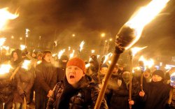 Torch lit mob, witch hunt, neo-nazi, white supremacist, terror Meme Template