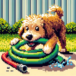 a dog eating a hose Meme Template