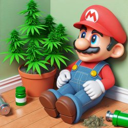 Super Mario smoking weed Meme Template