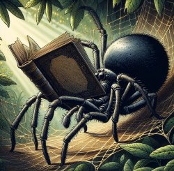 A spider reads book Meme Template