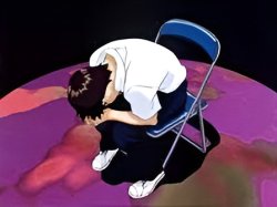 Shinji in a chair Meme Template