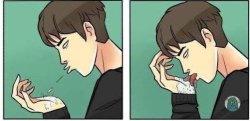 Lick own saliva Meme Template