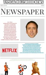 typical hollywood news volume 66 Meme Template