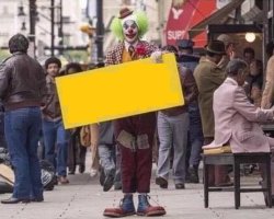 JOKER CLOWN BLANK SIGN Meme Template