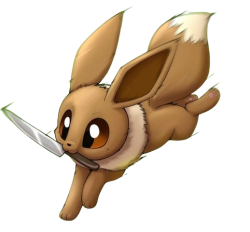 Eevee with a knife (No Background) Meme Template