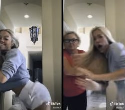 mother vs twerking on tiktok Meme Template