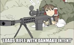 Loads rifle with danmaku intent Meme Template