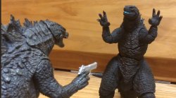 Godzilla Bribing Godzilla Meme Template
