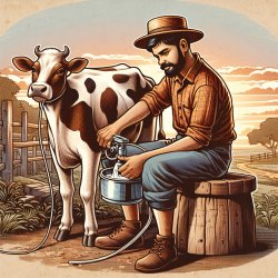 Guy milking a cow Meme Template