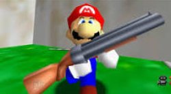 Mario with a shotgun 64 Meme Template