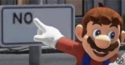 SMG4 Mario pointing at no sign Meme Template