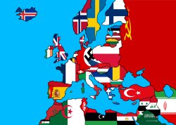 Flag map of Europe in World War II Meme Template