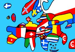 Goofy Ahh Flag Map of Europe Meme Template