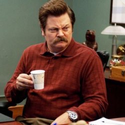 Ron Swanson is not pleased Meme Template