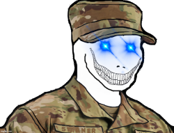 psycho wojak airman laser eyes Meme Template