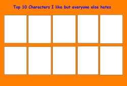 top 10 characters i like but everyone else hates Meme Template