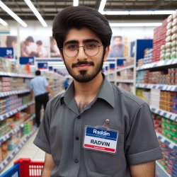 iranian walmart employee named radvin with glasses Meme Template