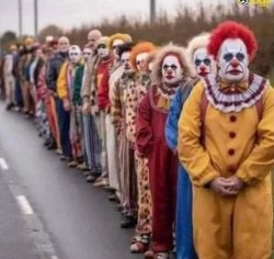 Row of clowns Meme Template