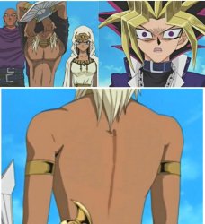 The Truth we seek is written upon Marik's back Meme Template