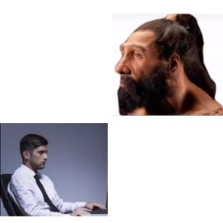 Caveman and Modern Man Meme Template