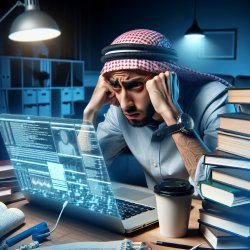 Stress Arabian college student studying Meme Template