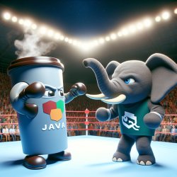 java mascot defeats postgresql mascot Meme Template