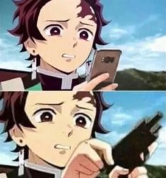 Tanjiro seeing cringe Meme Template