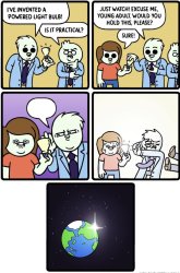 INVENTED A LIGHT BULB, BLANK Meme Template
