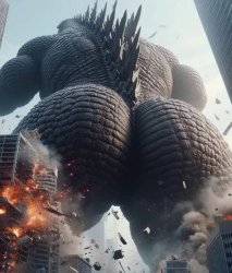 Godzilla butt Meme Template