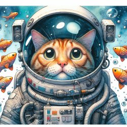 perplexed-looking cat donned in a full astronaut suit, complete Meme Template
