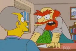 Simpsons - Groundskeeper Willie - scottish guy - yelling Meme Template