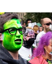 Green Protester Meme Template