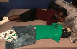 Man sleeps with clothes beside him Meme Template