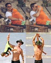 RDJ vs Chris Hemsworth on Vacation Meme Template