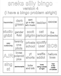 sneks bingo (i make too many pls use this one) Meme Template