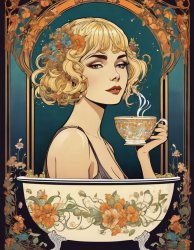 ART NOUVEAU COFFEE POSTER 4 Meme Template