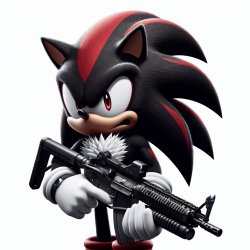 Shadow the Hedgehog angry holding a light machine gun Meme Template