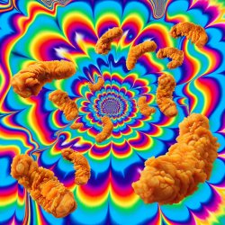 Psychedelic Raising Canes Chicken Tenders Meme Template