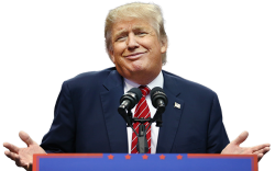 Trump shrug podium transparency Meme Template