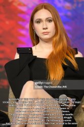 Karen Gillan as Nathaleena Harrison in WOMAN OF THE WORLD Meme Template